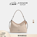 蔻驰（COACH）奥莱女士夏季女包经典标志LAUREL 31号流浪包单肩斜挎包腋下礼物 （升级款）SV/沙黄色/灰褐色