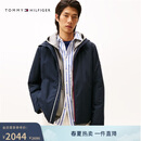 Tommy Hilfiger秋冬男装商务户外潮流休闲通勤撞色门襟连帽棉服夹克外套