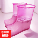 冬天靴足浴鞋泡脚桶家用保温过小腿儿童高深桶泡脚鞋省水洗57941 蓝色+挂钩 高18cm