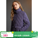 ELLE KIDS童装 菱格绗棉立领棉服女童冬季新款复古老钱风保暖外套