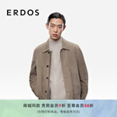 ERDOS男装麂皮皮衣早秋翻领宽松直身哑光复古百搭外套 淡驼 L 175/96A