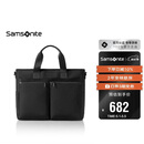 新秀丽男士商务手提包13.3英寸电脑包牛皮革出差公文包生日礼物TN6