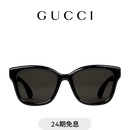 GUCCI古驰低鼻梁架贴合设计方形镜框太阳眼镜[新款] 黑色 均码