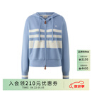 ELAND【绵羊毛】衣恋毛针织衫女长袖撞色外套开衫新款 浅蓝色(51)L/Blue M /165