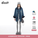 DZZIT地素棉服冬季灯芯绒复古时尚丹宁美学百搭上衣女 蓝色 XS