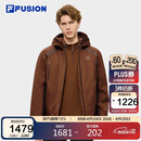 FILA FUSION斐乐潮牌章昊同款棉服男2026春休闲保暖拼色宽松连帽外套
