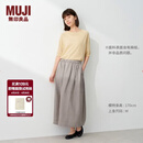 MUJI 女式 汉麻 水洗茧形裙长半身裙女裙子26年夏季女装 BE21EA6S 淡黄色 S (155/62A)
