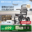鱼跃(yuwell)手动轮椅车1100A折叠老人轻便便携式手推车旅行可上飞机