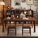 顾家家居纯实木书桌长条桌去客厅化大长桌家用学习桌餐桌办公桌子工作台 包安装【国标E0级橡胶木|折角设计】胡桃木色1.2M 顾家品牌|免费送货上门+包安装