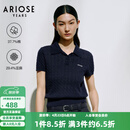 艾诺丝雅诗【商场同款】2026年夏季新款通勤polo领短袖针织衫上衣女50418107 暮色蓝 M
