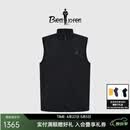 比音勒芬【12D四面弹】春夏款男士净色马甲休闲户外防水干爽轻便立领背心 07黑色 XL （110）
