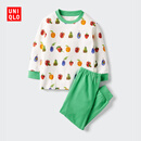 优衣库婴幼儿宝宝UT绘本合作系列睡衣长袖起居服481899 54 绿色 100