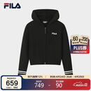 FILA 斐乐官方女士编织衫冬季休闲宽松连帽拉链毛衣开衫