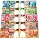 世界经典精美纸币豪华套装外国纸钞塑料钞获奖纸币全新UNC 香港纸币汇丰全套5张 (20-1000)圆
