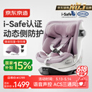 京东京造儿童安全座椅0-6-7岁婴儿宝宝i-Safe双通风加热星际舱3.0霞光紫