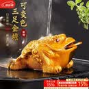 八千行金蟾茶宠摆件高端变色可养吸财招财茶具配件茶桌风水精品蟾蜍