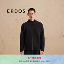 ERDOS 精纺翻领双提轻商务时尚摩登通勤拉链男开衫羊绒衫 黑 L 175/96A