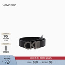 Calvin KleinJeans男士真皮商务休闲ck双面金属字母带头牛皮革腰带皮带礼物