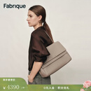 Fabrique 荔枝纹牛皮配肩带双翻盖公文包 - 中号 月岩灰 M