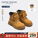 Teenie Weenie小熊儿童马丁靴大黄靴男童冬季短靴女童鞋子西部工装靴 TW5908008棕色 31