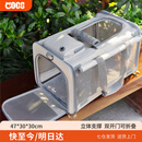 COCS猫包外出便携包手提式宠物包加大猫笼透气可折叠斜挎猫箱车载猫包 米白色(可手提斜跨 15斤内猫咪) 猫包
