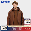 FILA FUSION斐乐潮牌章昊同款棉服男2026春休闲保暖拼色宽松连帽外套