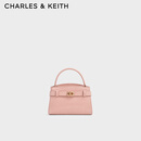 CHARLES&KEITH鳄鱼纹凯莉包手提斜挎婚包包女包生日礼物CK2-50270880-1 粉红色Pink S