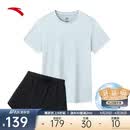 安踏速干套装丨运动套装女装夏季透气短袖T恤跑步短裤瑜伽服羽毛球服