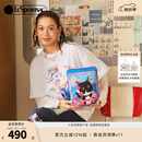 LeSportsac乐播诗新款NEWNEW联名系列可爱猫ipad平板收纳包手拿包 牛牛与乌冬通电话