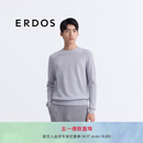 ERDOS 早春圆领翻花套衫宽松保暖上衣简约休闲百搭男羊绒衫 铝灰 L 175/96A