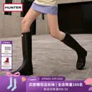 HUNTER【修饰腿型】户外露营女鞋Refined防水防滑高筒靴长筒靴网红女靴  哑光黑色/黑红色logo/BLK 39