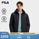 FILA 斐乐官方男士棉服2026春新款时尚休闲简约基础保暖连帽外套 传奇蓝-NV XL 180/100A/XL
