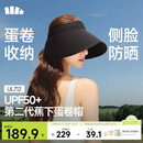 蕉下（beneunder）蛋卷灯罩帽防晒帽女遮阳帽太阳帽大檐空顶帽男加长侧檐全脸遮阳黑