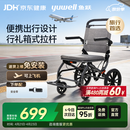 鱼跃(yuwell)手动轮椅车1100A折叠老人轻便便携式手推车旅行可上飞机