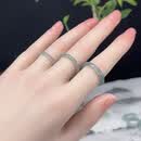 玉戒指蓝水戒圈素圈细条指环精致个性尾戒女款