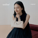 UNIFINE小信封包包新款头层牛皮女包通勤手提包时尚单肩斜挎包520礼物 茯苓白
