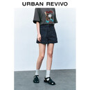 UR2026夏季新款女装时尚洗水明线描边口袋牛仔短裤UYU860030+ 蓝色 27