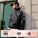 adidas休闲简约三条纹梭织立领夹克外套男装秋季阿迪达斯三叶草