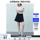 UR2026夏季新款女装休闲简约宽松廓形拉链棉质短裤UYY660043+ 墨蓝 M
