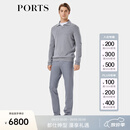 PORTS宝姿男装2025秋季新品海鸥领粗纺羊绒针织衫 鲨鱼灰 M