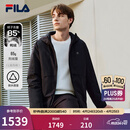 FILA 斐乐官方男士羽绒服冬季新款时尚休闲基础保暖连帽外套 正黑色-BK L 175/96A/L