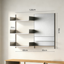 何佳功简约金属陈列架墙上置物架壁挂式展示架多层收纳架储物书架装饰架 餐边柜组合：120*20*90cm