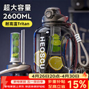 恩尔美（nRMEi）运动水杯超大容量夏季男健身茶水分离吨桶吨耐高温便携2000ml水壶