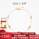 IL&CO尤珂 黄18K金坦桑石手链红宝石碧玺镶嵌多色宝石手饰时尚珠宝 五色宝石约 2.6克拉