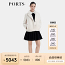 PORTS宝姿商场同款秋季新款女装奶白色环保皮草短大衣SD9U001QZW018 奶白色-5 L