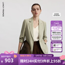 朗姿【Basic衣橱】律师系列气质职业通勤时尚百搭西装西服上衣 卡其绿色 M