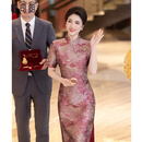 歌司朗婚礼妈妈穿的旗袍喜婆婆婚宴装高端年轻结婚礼服小个子平时可穿的 图片色6606 XL
