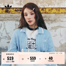 adidas宋雨琦同款经典复古针织开衫女秋冬阿迪达斯官方三叶草   粉蓝   L