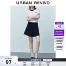 UR2026夏季新款女装休闲简约宽松廓形拉链棉质短裤UYY660043+ 墨蓝 M