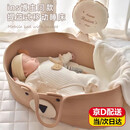 华胜冠婴儿提篮车载外出便携式婴儿手提睡篮新生儿次日达 卡其熊婴儿篮（不包含垫子） 70*40*25(h) cm/承重25公斤